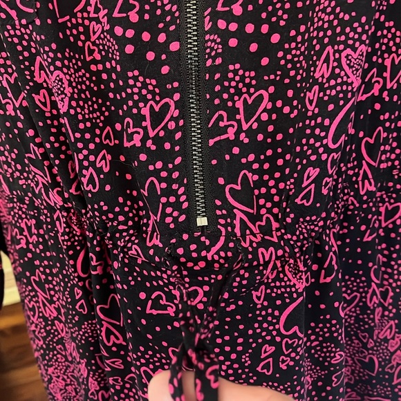 NWT So Pretty Heart Print Torrid Floral Long Sleeve  Adjustable Zip Dress Sz 5 - Picture 6 of 11